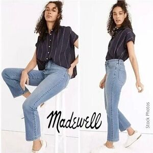 Madewell Cali Demi Boot Cropped Mini-Flare Jeans ND553 Dorrance Wash (29)